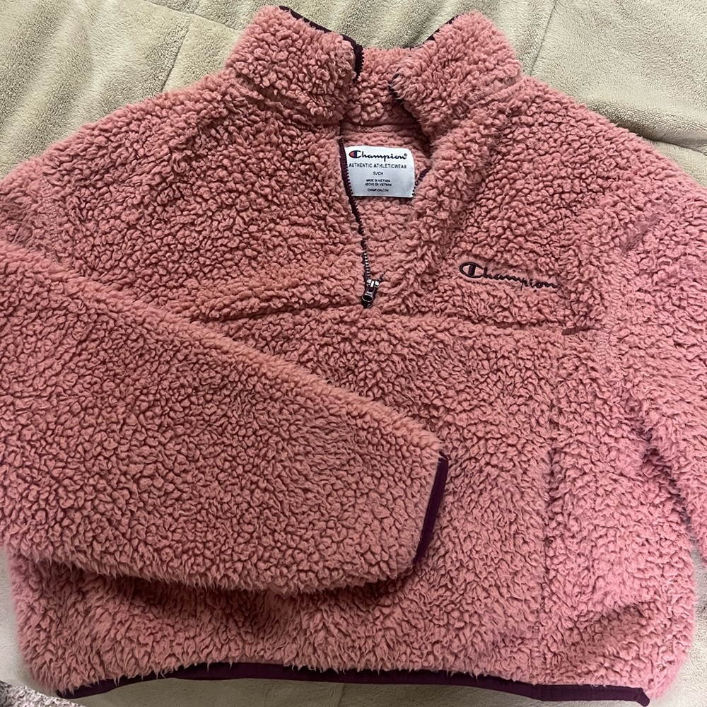 Cropped teddy 1/4 zip